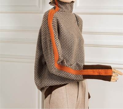 Eleanor | Col roulé Luxe en chevrons