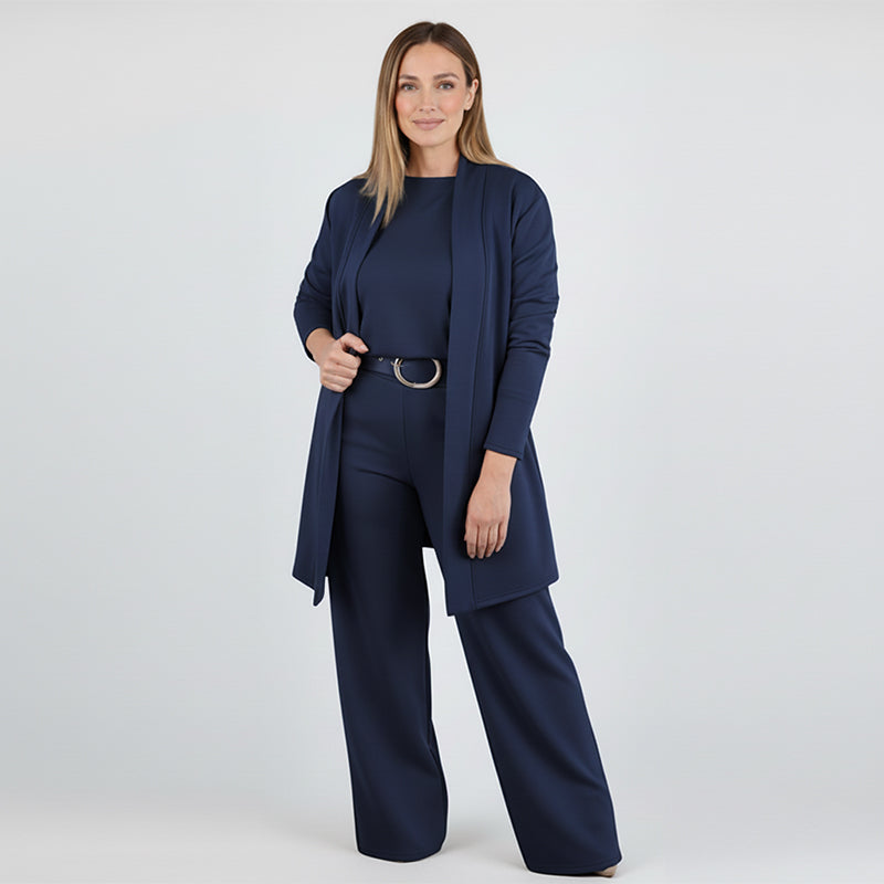 ⏳Offre temporaire⏰Élégant ensemble de 3 pièces composé d'un long gilet, d'un top et d'un pantalon💞