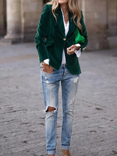Margaux - Blazer en Velours Élégant