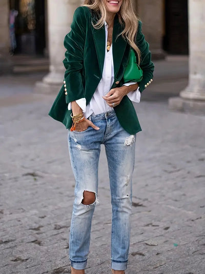 Margaux - Blazer en Velours Élégant