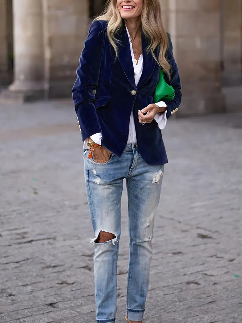 Margaux - Blazer en Velours Élégant