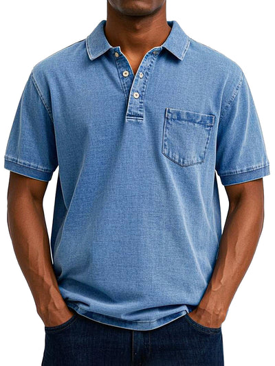 Amévie - Chemise Polo Vintage Décontractée pour Homme