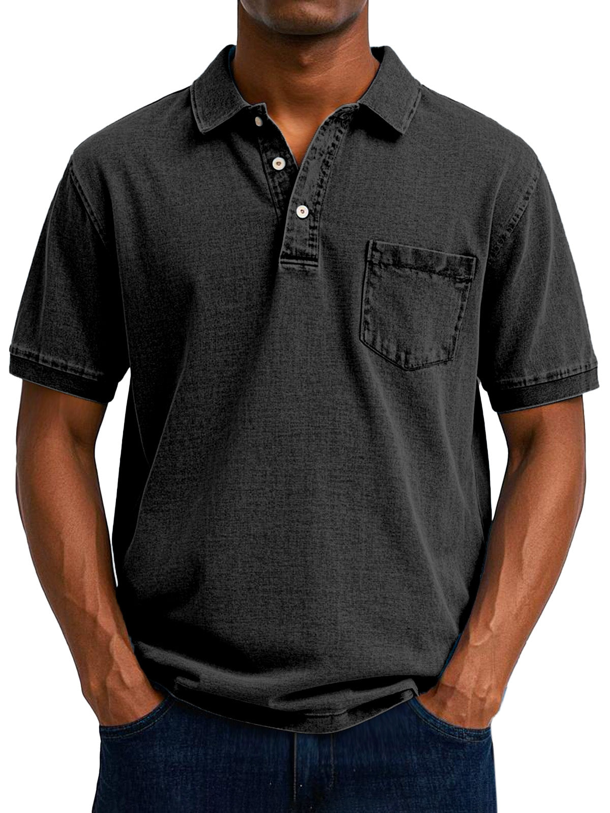Amévie - Chemise Polo Vintage Décontractée pour Homme