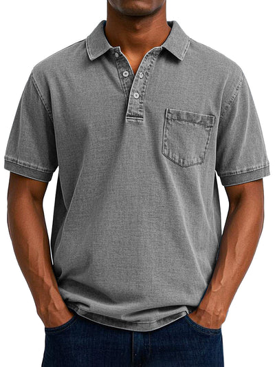 Amévie - Chemise Polo Vintage Décontractée pour Homme
