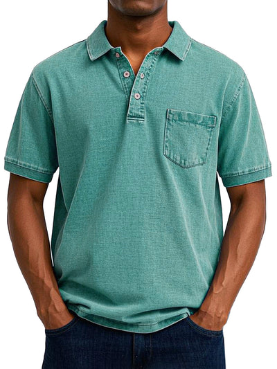Amévie - Chemise Polo Vintage Décontractée pour Homme