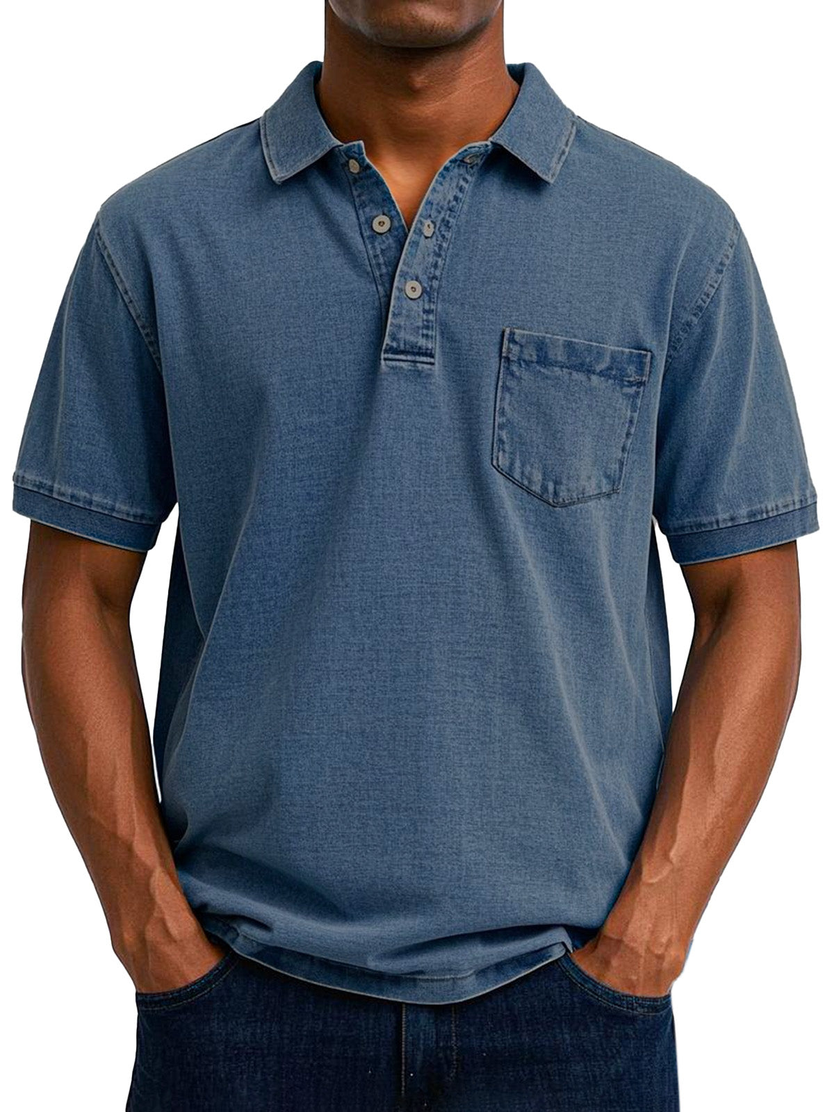 Amévie - Chemise Polo Vintage Décontractée pour Homme