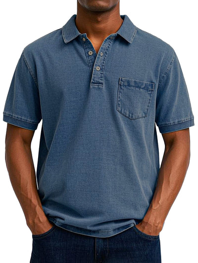 Amévie - Chemise Polo Vintage Décontractée pour Homme