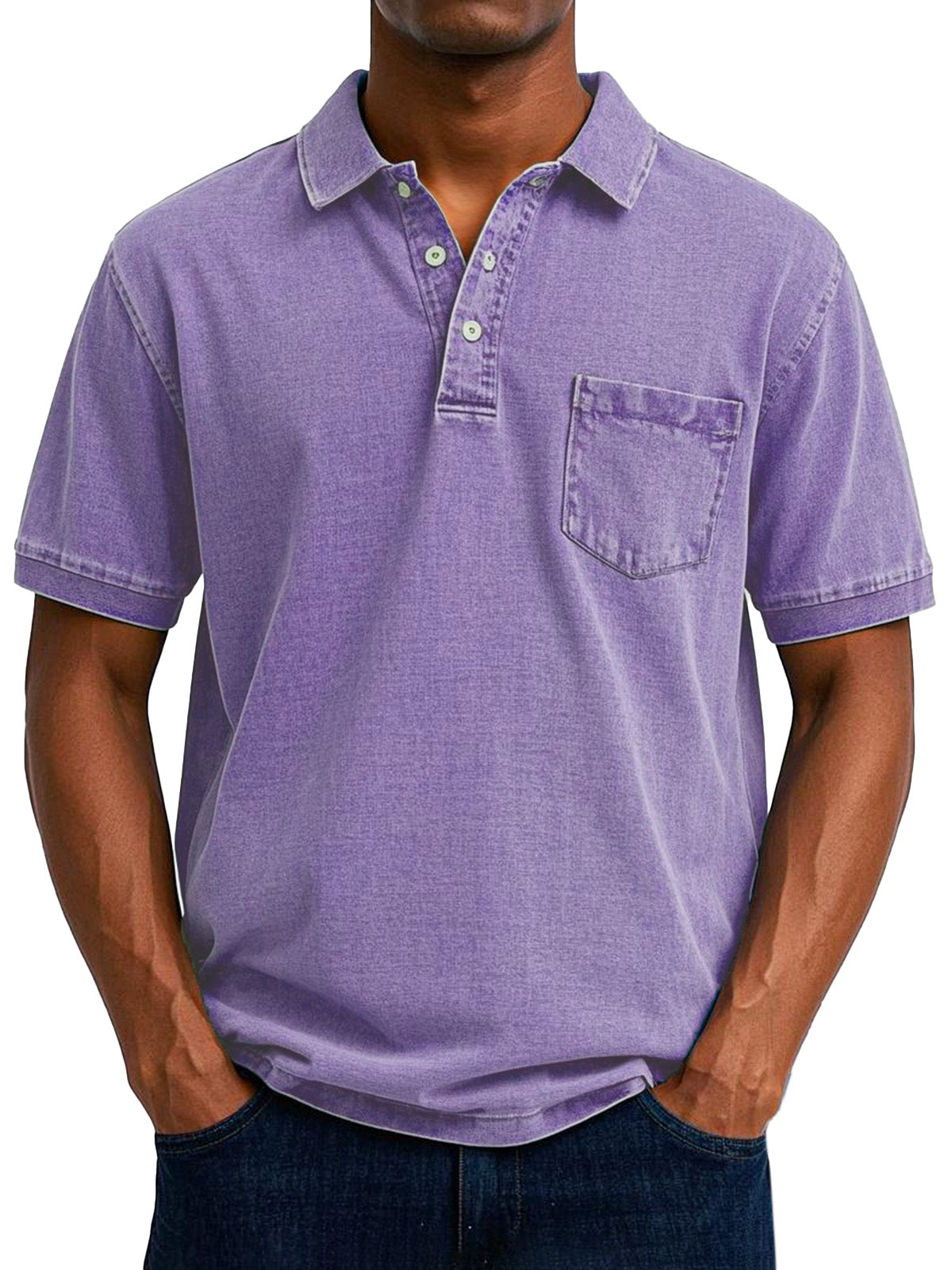 Amévie - Chemise Polo Vintage Décontractée pour Homme