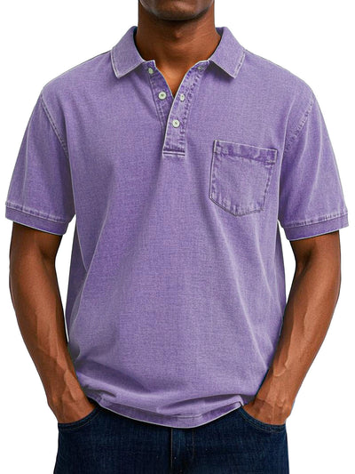 Amévie - Chemise Polo Vintage Décontractée pour Homme