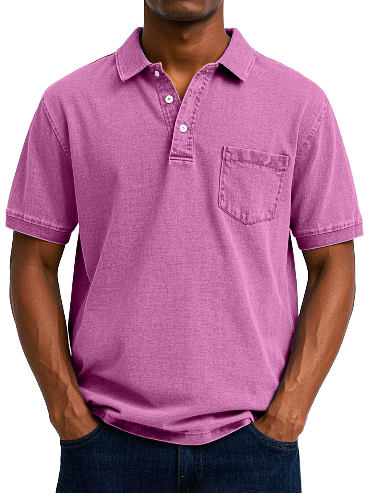 Amévie - Chemise Polo Vintage Décontractée pour Homme