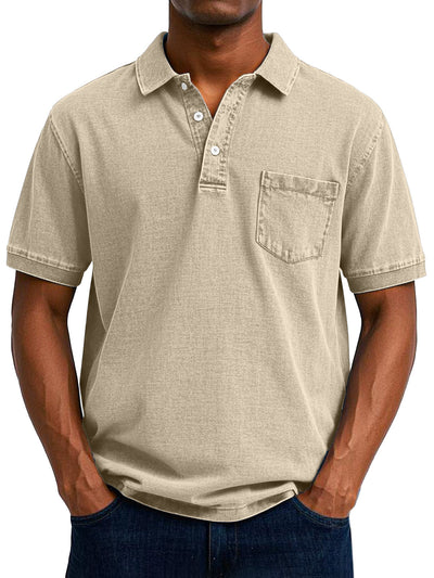 Amévie - Chemise Polo Vintage Décontractée pour Homme