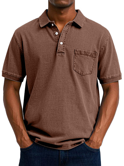 Amévie - Chemise Polo Vintage Décontractée pour Homme