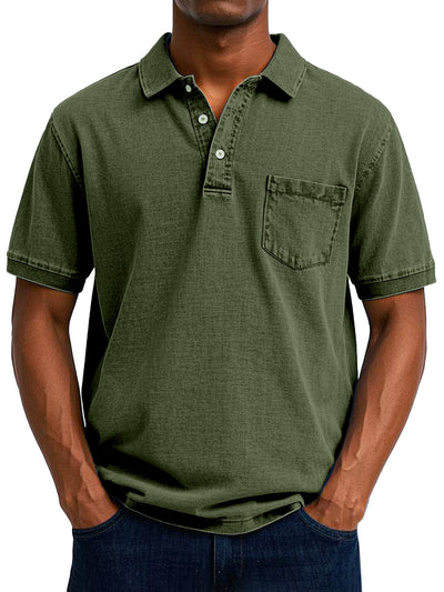 Amévie - Chemise Polo Vintage Décontractée pour Homme