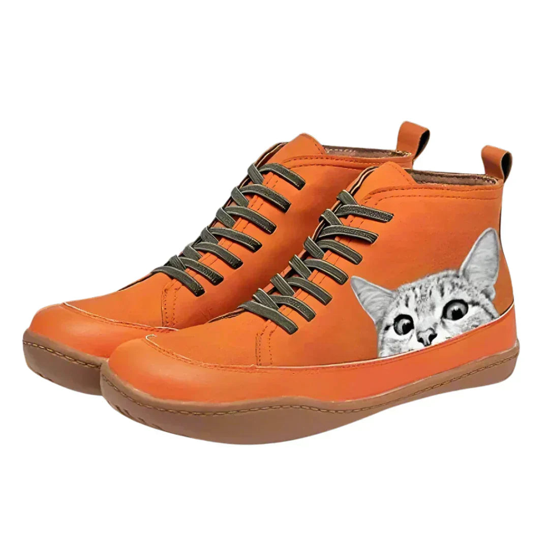 Amévie™ | Bottines en cuir pour les amoureux des chats
