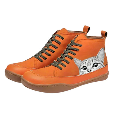 Amévie™ | Bottines en cuir pour les amoureux des chats