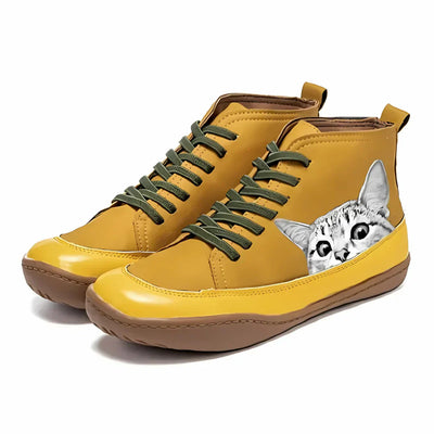 Amévie™ | Bottines en cuir pour les amoureux des chats