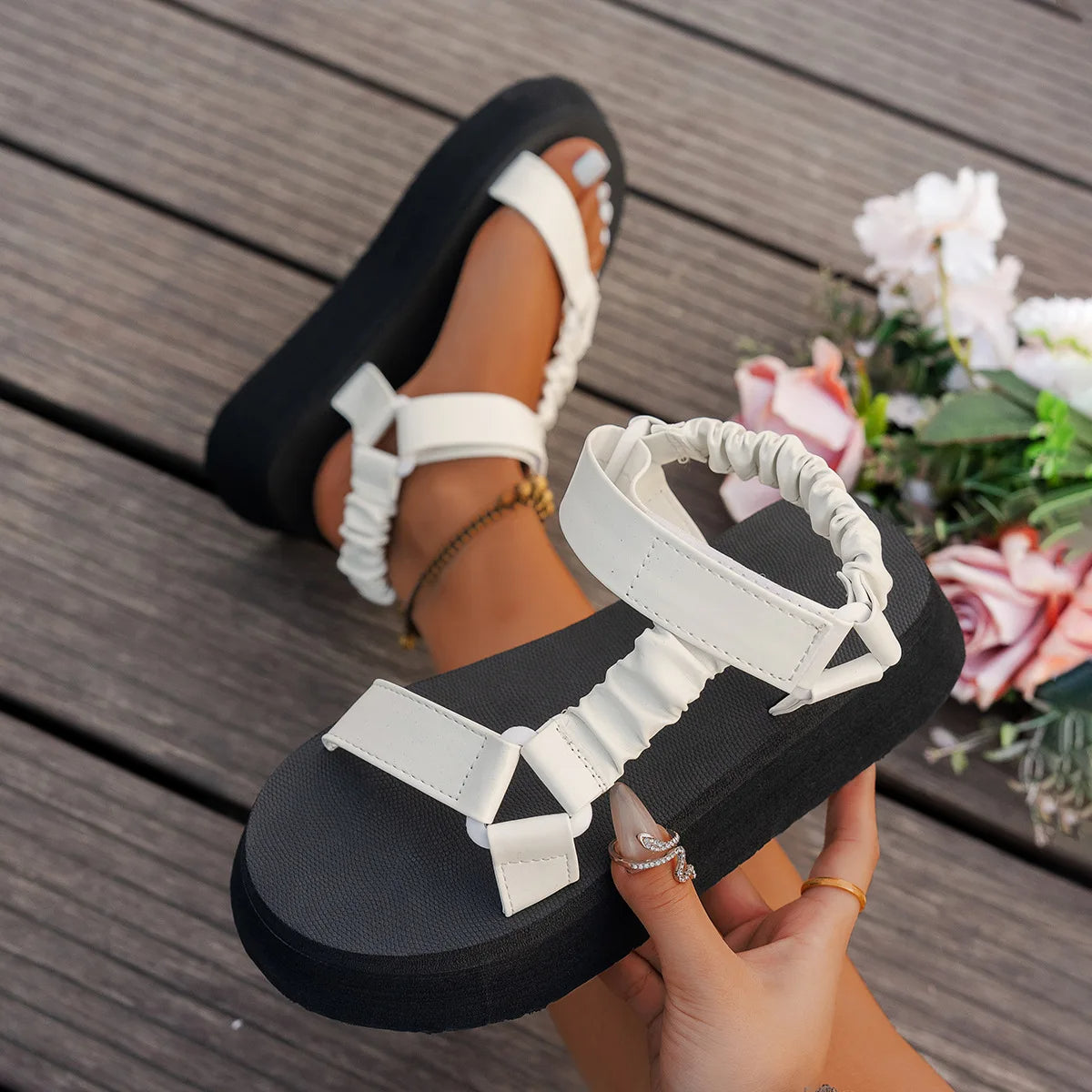 Aura | Sandale Plateforme Iridescente™