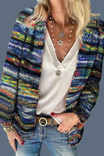 Cloé- Cardigan Super Doux, Multicolore
