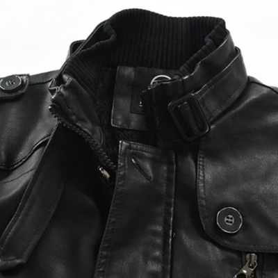 Longue Veste en Cuir Élégante pour Biker