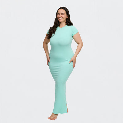 Robe T-shirt Maxi à Côtes - Vente Exclusive