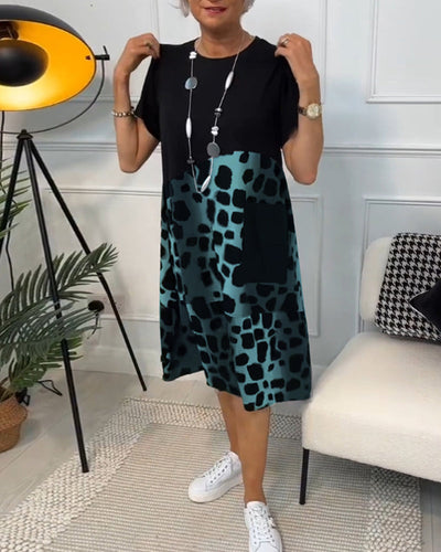 Naomi™ | Robe Imprimée Décontractée avec Col Ronde