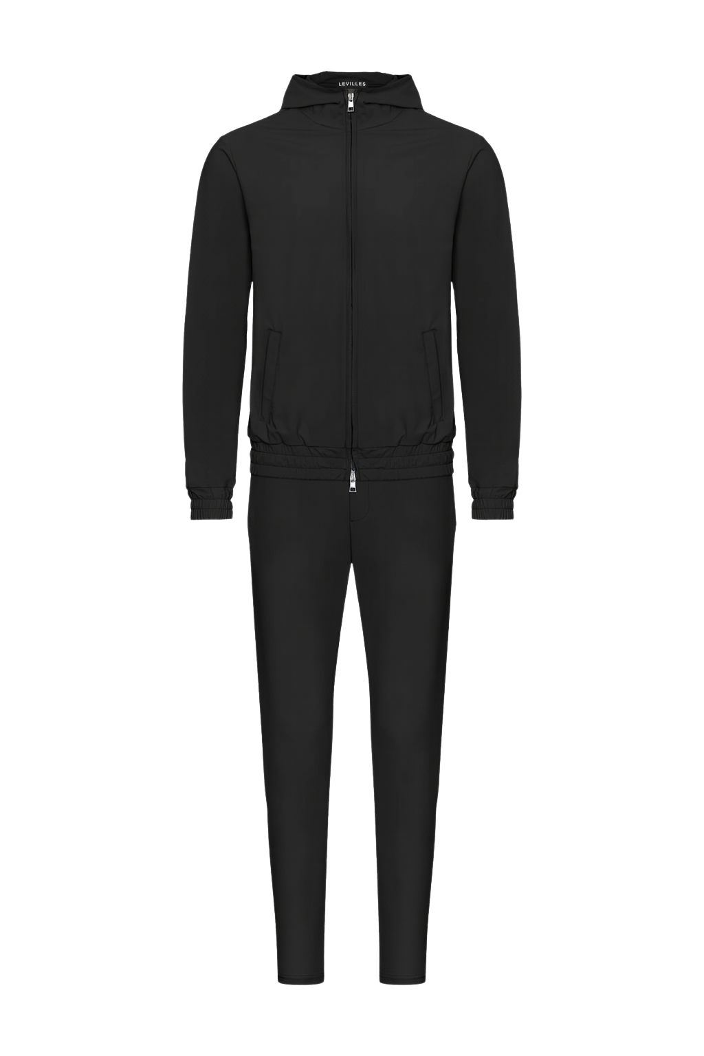BLACK HOODED UTILITY SUIT