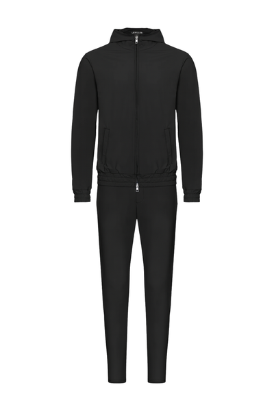 BLACK HOODED UTILITY SUIT