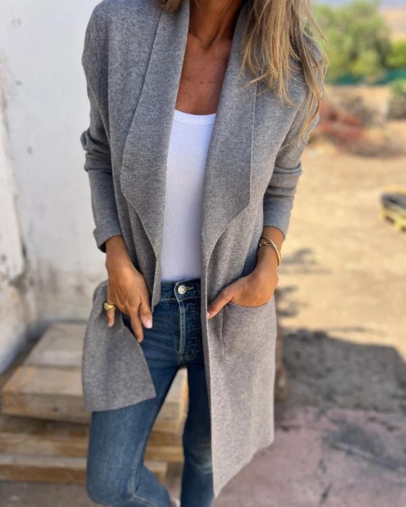 Amévie – Veste Cardigan Décontractée à Revers