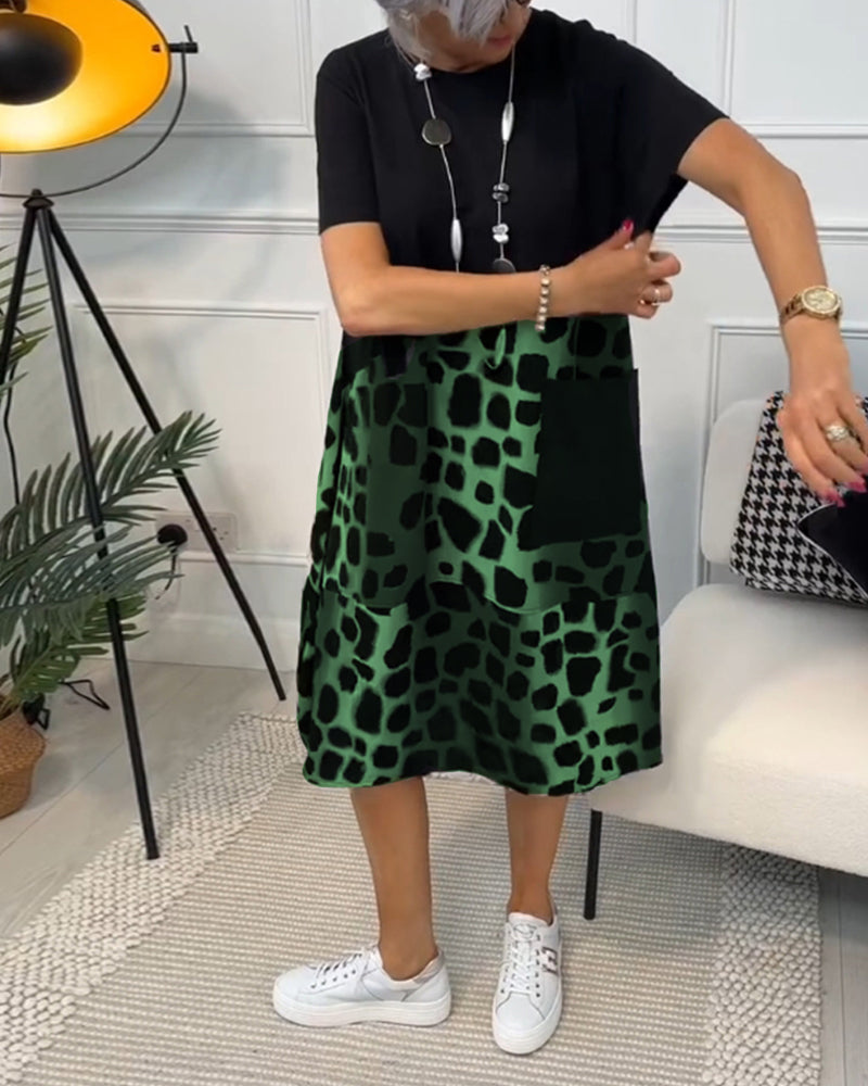 Naomi™ | Robe Imprimée Décontractée avec Col Ronde