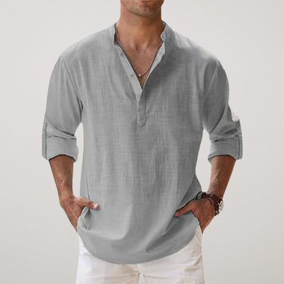 Amévie - Chemise Henley en coton effet lin