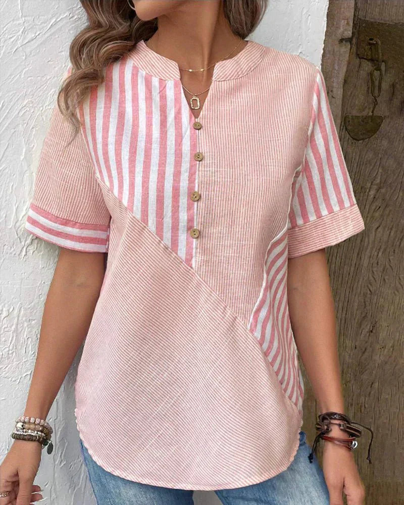 Margaux | Blouse à Rayures Douces