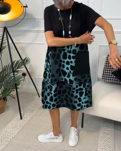 Naomi™ | Robe Imprimée Décontractée avec Col Ronde