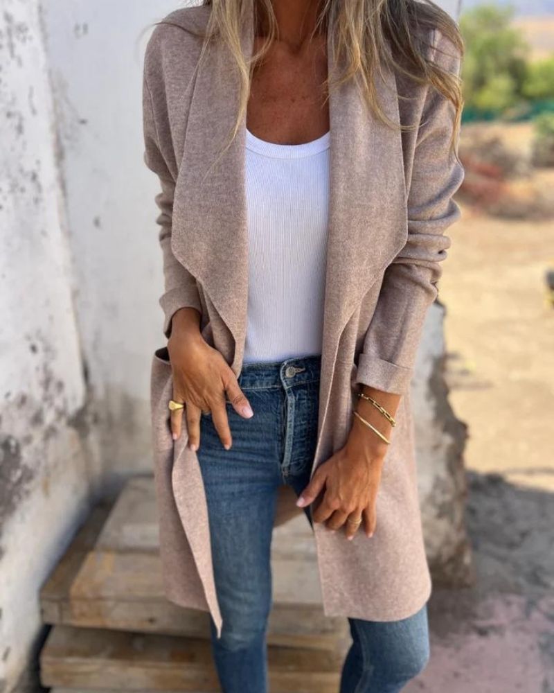 Amévie – Veste Cardigan Décontractée à Revers