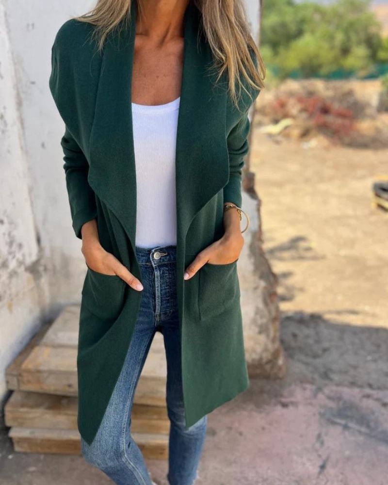 Amévie – Veste Cardigan Décontractée à Revers