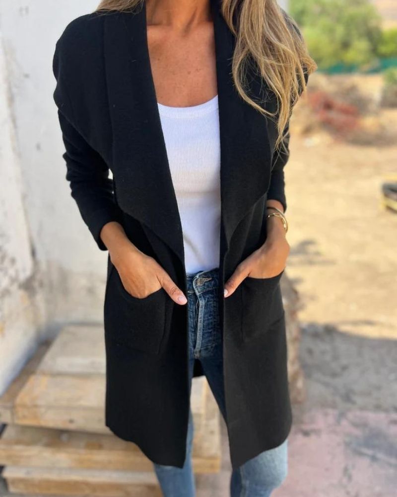 Amévie – Veste Cardigan Décontractée à Revers