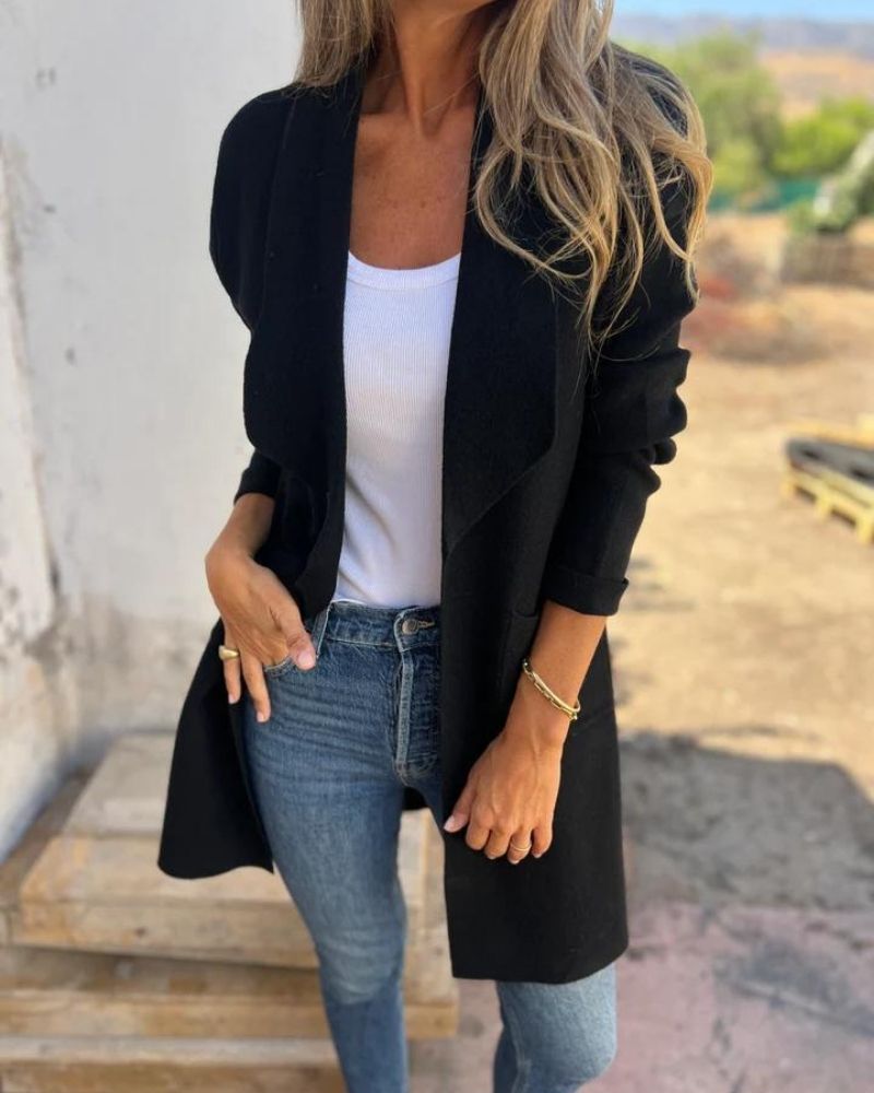 Amévie – Veste Cardigan Décontractée à Revers