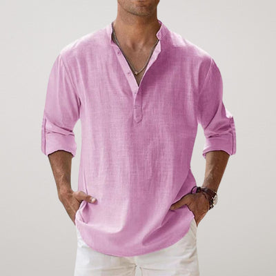 Amévie - Chemise Henley en coton effet lin