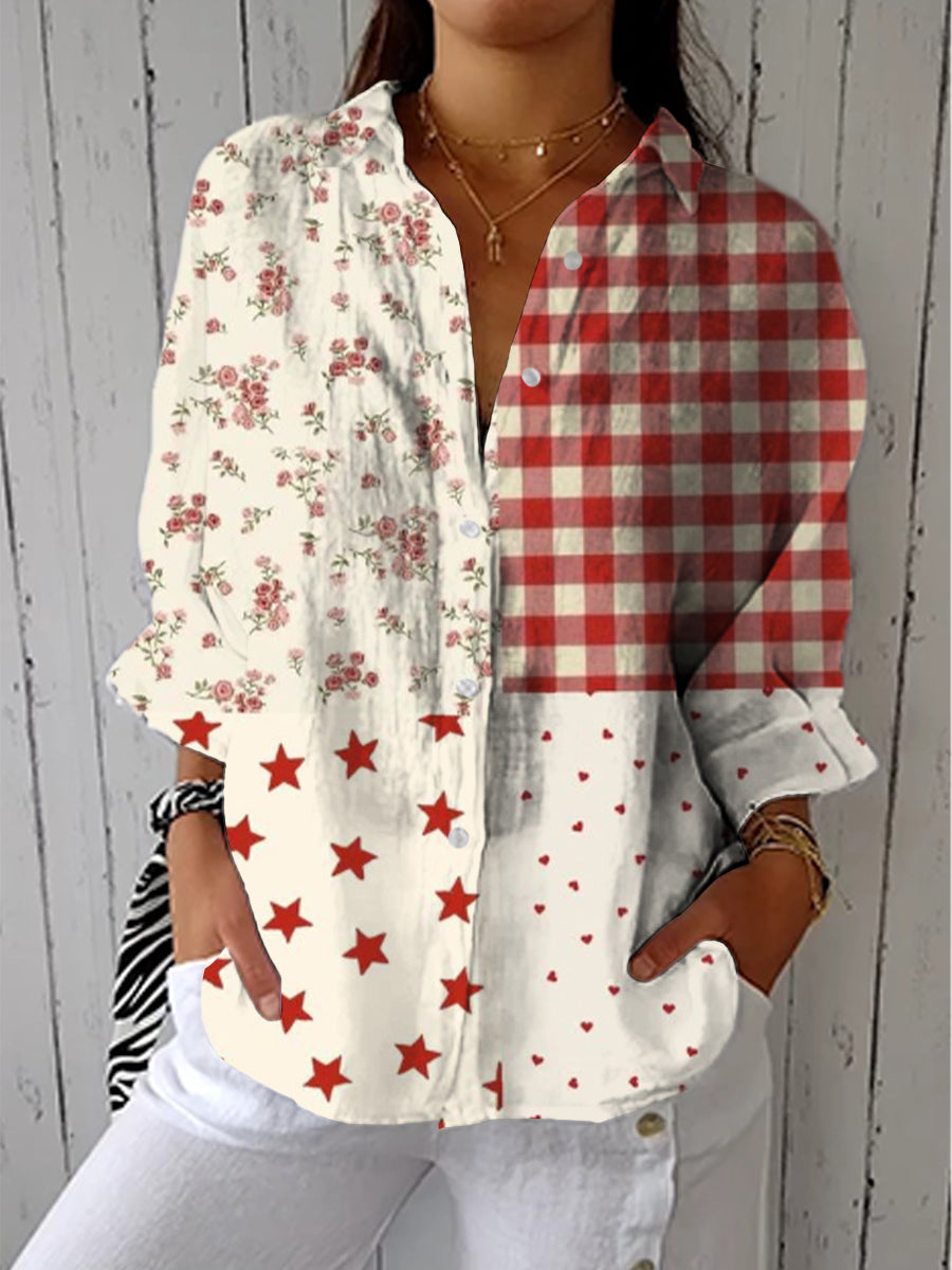 Elise | Blouse en Patchwork Champêtre