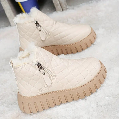 Riviana - Bottes d'hiver en cuir pour femmes avec soutien orthopédique