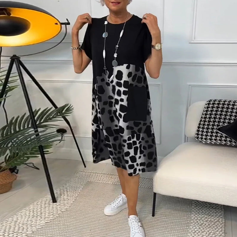 Naomi™ | Robe Imprimée Décontractée avec Col Ronde