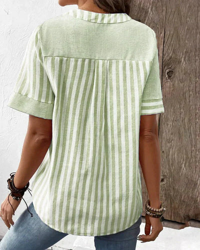 Margaux | Blouse à Rayures Douces