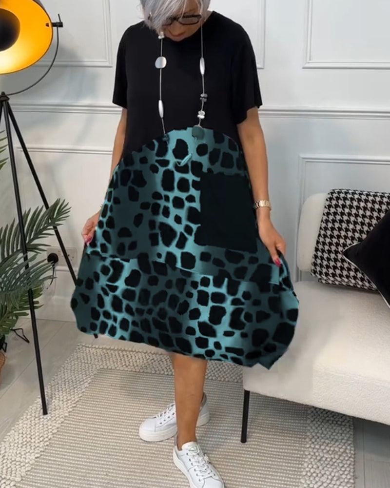 Naomi™ | Robe Imprimée Décontractée avec Col Ronde