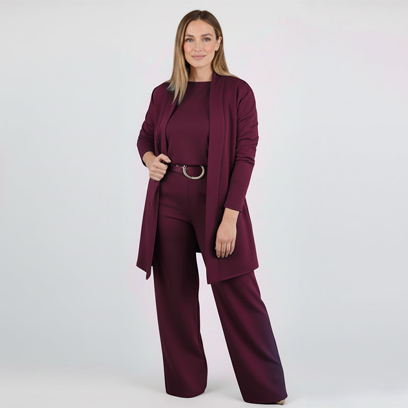 ⏳Offre temporaire⏰Élégant ensemble de 3 pièces composé d'un long gilet, d'un top et d'un pantalon💞