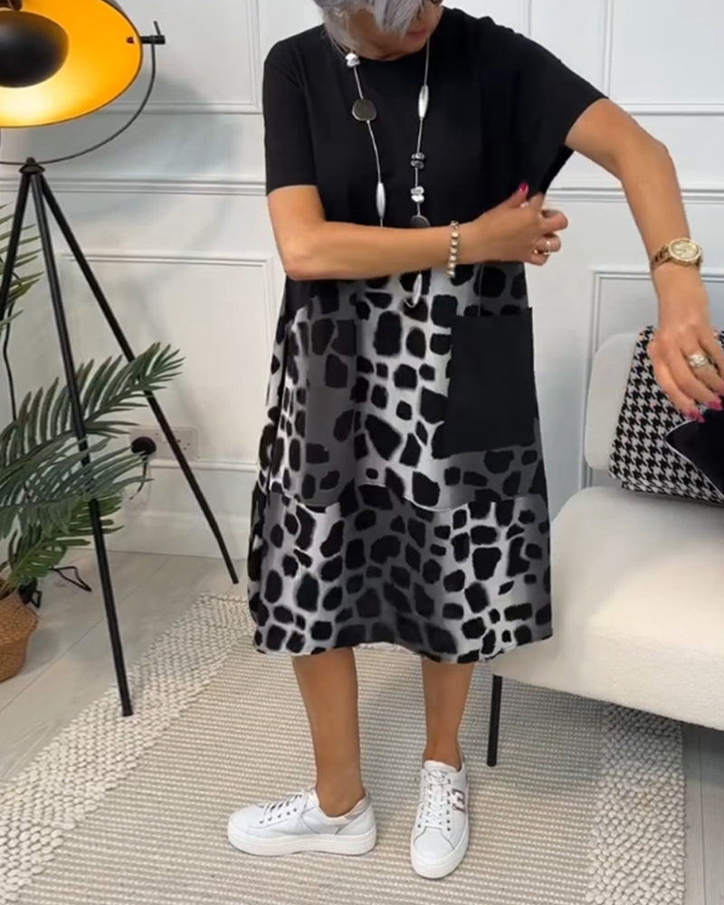 Naomi™ | Robe Imprimée Décontractée avec Col Ronde