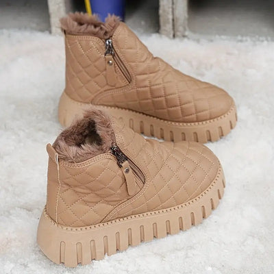 Riviana - Bottes d'hiver en cuir pour femmes avec soutien orthopédique