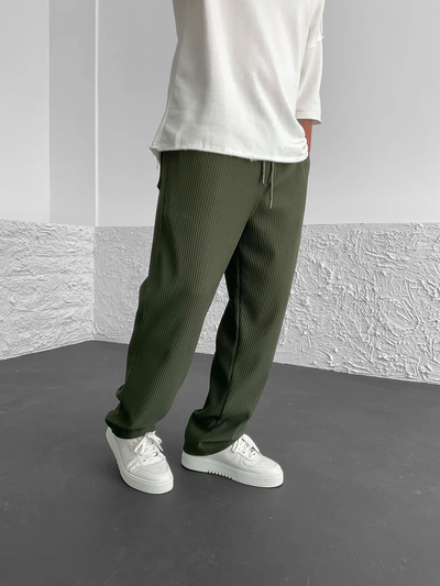 Pantalon côtelé à coupe décontractée