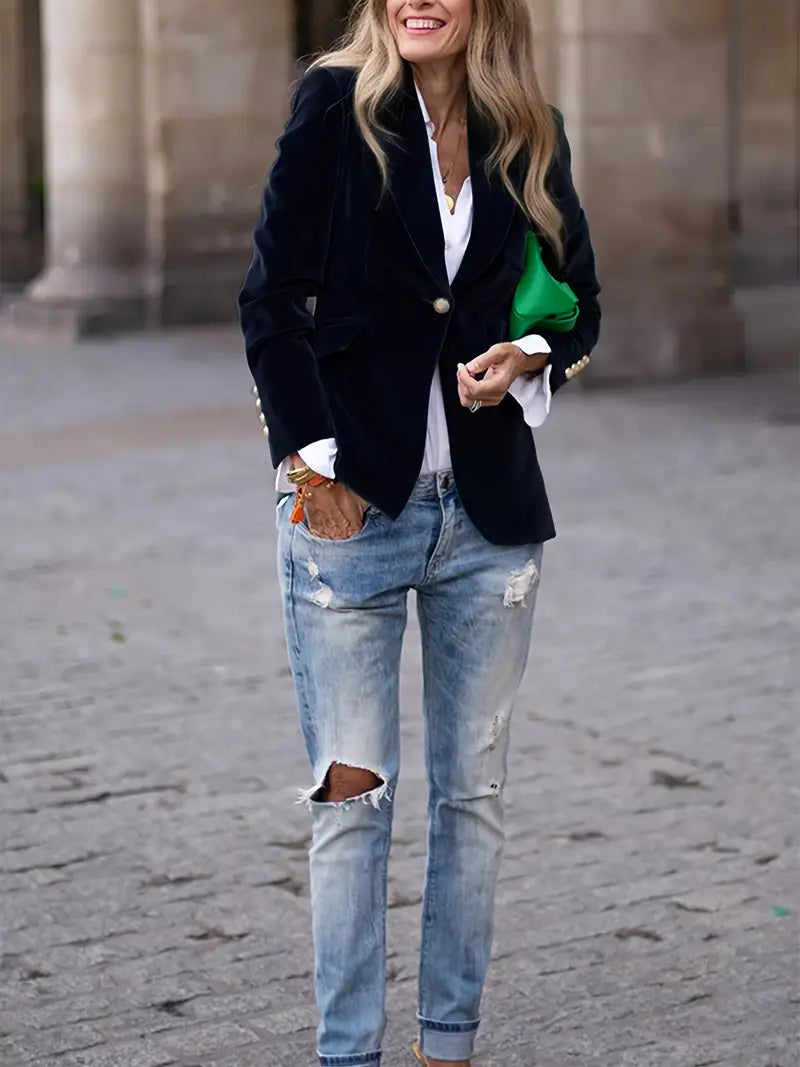 Margaux - Blazer en Velours Élégant