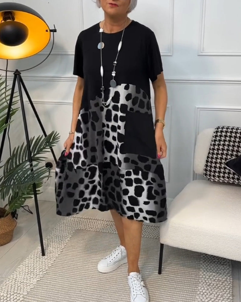 Naomi™ | Robe Imprimée Décontractée avec Col Ronde