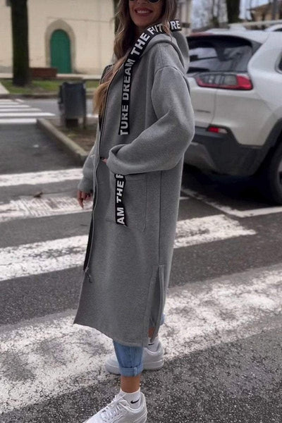 Margaux | Veste longue zippée à capuche