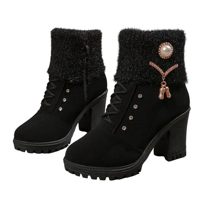 🔥VENTE CHAUDE - RÉDUCTION - Bottes d'hiver pour femmes à talons épais